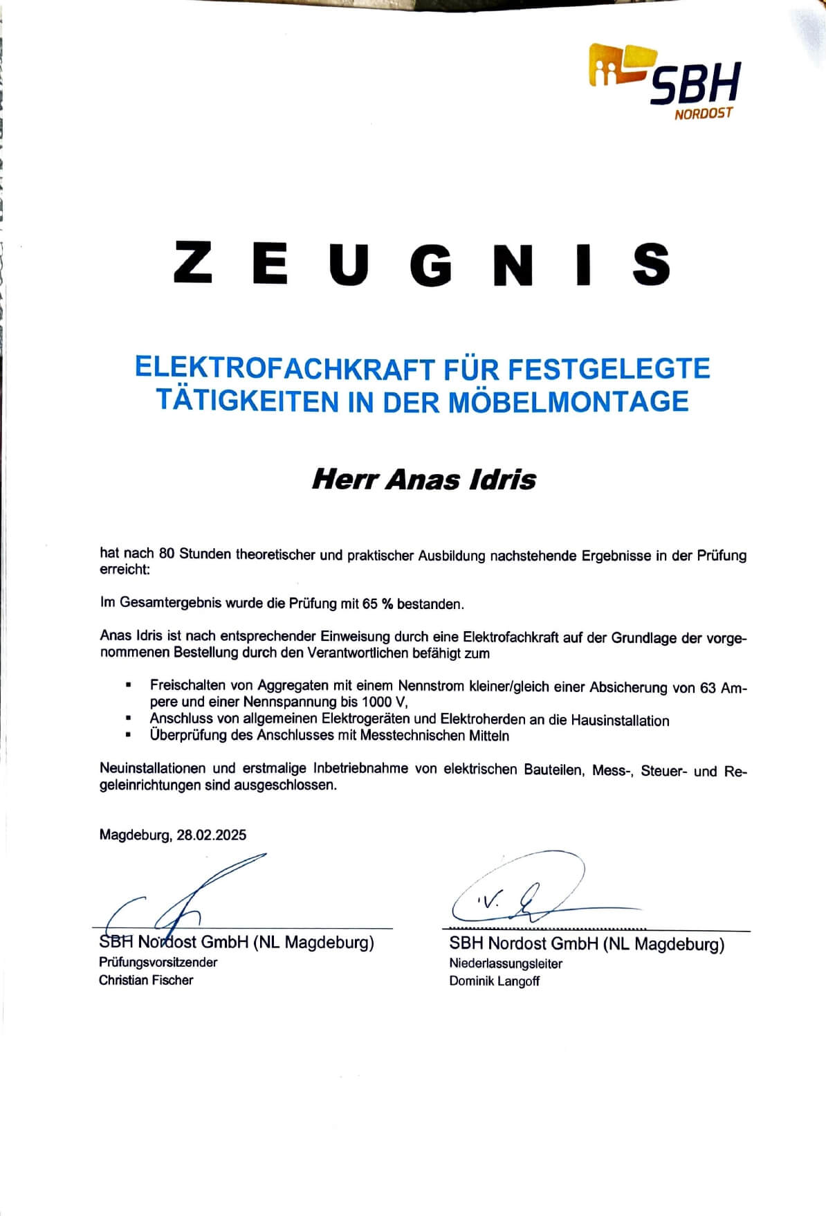 Küchenmontage & Zertifikate